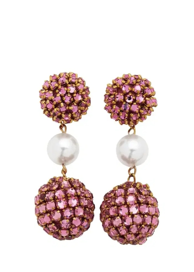 Crystal Balls On Chain Earrings