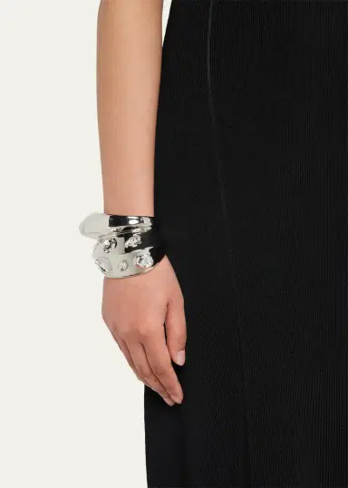 Alexander McQueen Sculptural Jeweled Cuff Bracelet | Thumbnail 2
