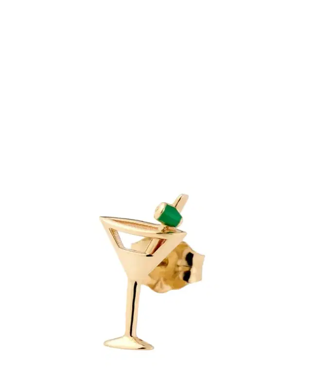 Alison Lou 14K Yellow Gold Martini Stud Earring, Single