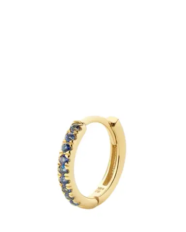 Alison Lou 14K Yellow Gold Blue Sapphire Huggie Earring, Single | Thumbnail 1 Alison Lou 14K Yellow Gold Blue Sapphire Huggie Earring, Single | Thumbnail 1