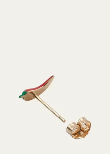 Alison Lou 14K Yellow Gold Chili Pepper Stud Earring, Single | Thumbnail 4 Alison Lou 14K Yellow Gold Chili Pepper Stud Earring, Single | Thumbnail 4