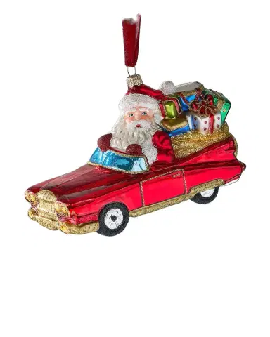 Exclusive Classic Car Santa Ornament | Thumbnail 1