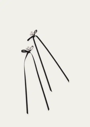 Simone Rocha Victorian Bow Ribbon Stud Earrings | Thumbnail 3