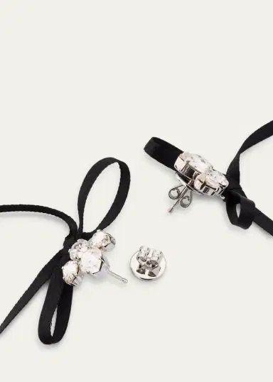 Simone Rocha Victorian Bow Ribbon Stud Earrings | Thumbnail 4