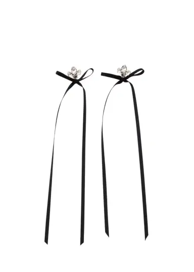 Simone Rocha Victorian Bow Ribbon Stud Earrings | Thumbnail 1
