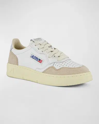 Autry Medalist Mixed Leather Low-Top Sneakers | Thumbnail 2 Autry Medalist Mixed Leather Low-Top Sneakers | Thumbnail 2