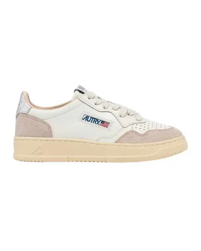 Autry Medalist Mixed Leather Low-Top Sneakers