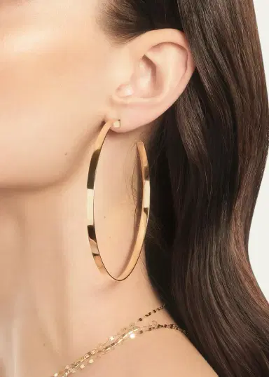Lana 80mm Flat Vanity Hoop Earrings | Thumbnail 2