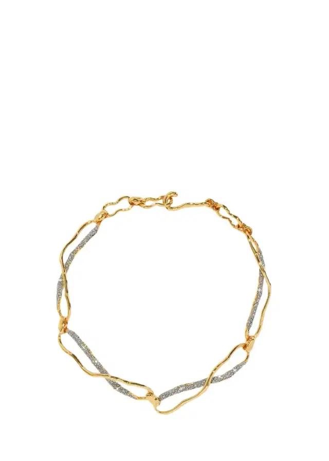 ALEXIS BITTAR Solanes Gold Crystal Infinity Link Necklace