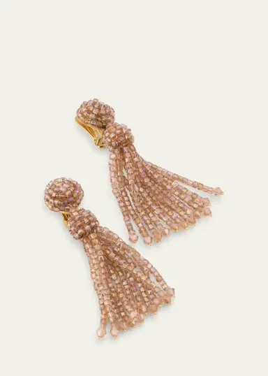 Oscar de la Renta Crystal Fringe Earrings | Thumbnail 3