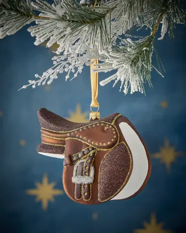 Exclusive English Riding Saddle Christmas Ornament | Thumbnail 1
