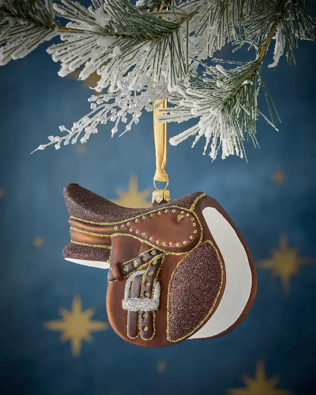 Exclusive English Riding Saddle Christmas Ornament