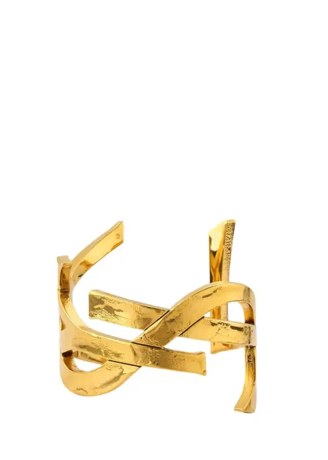 Saint Laurent YSL Raw Textured Cuff Bracelet