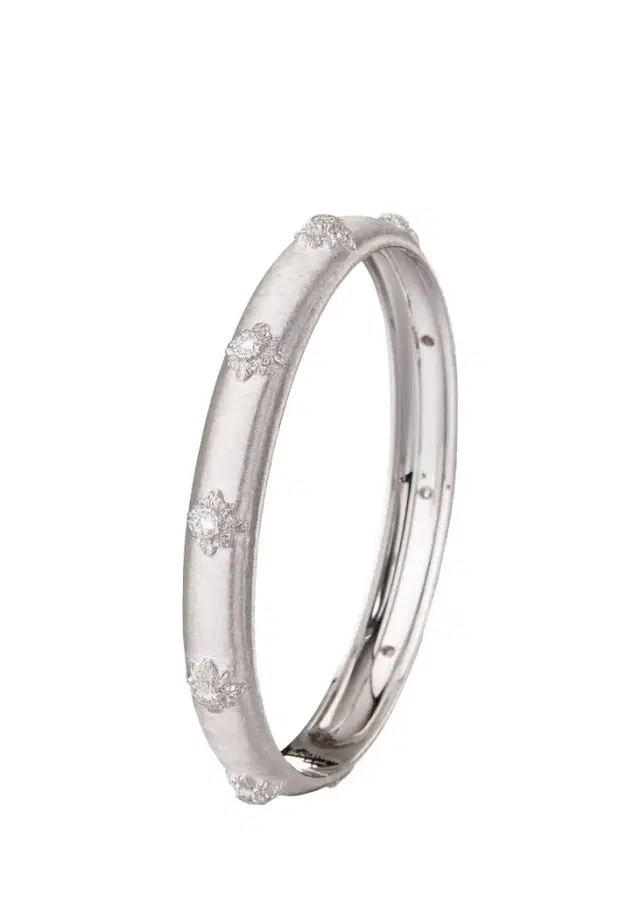 Buccellati Macri Bombé Bangle, White Gold, 8mm