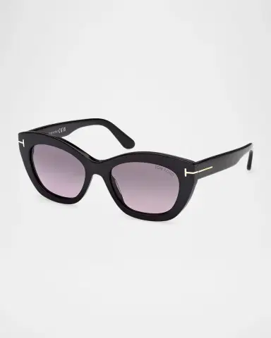 Tom Ford Linda-02 Polarized Acetate Cat-Eye Sunglasses | Thumbnail 3