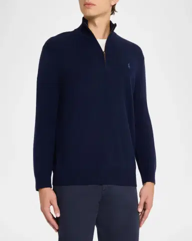 Polo Ralph Lauren Men's Wool Embroidered Pony Quarter-Zip Sweater | Thumbnail 4