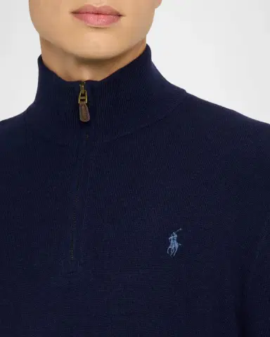 Polo Ralph Lauren Men's Wool Embroidered Pony Quarter-Zip Sweater | Thumbnail 5