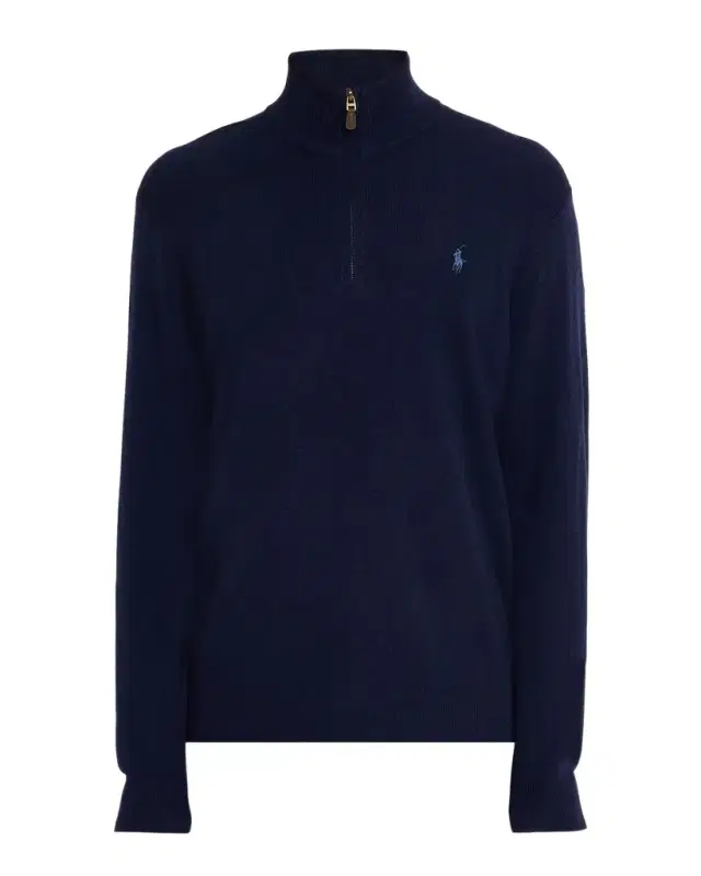 Polo Ralph Lauren Men's Wool Embroidered Pony Quarter-Zip Sweater