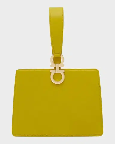 Ferragamo Double Gancini Leather Wristlet Clutch Bag | Thumbnail 3