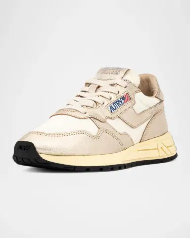 Autry Reelwind Metallic Leather Low-Top Sneakers | Thumbnail 2 Autry Reelwind Metallic Leather Low-Top Sneakers | Thumbnail 2