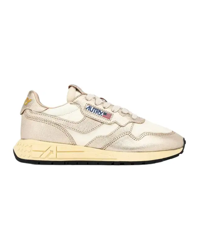 Autry Reelwind Metallic Leather Low-Top Sneakers