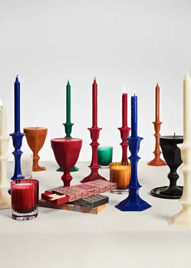 Baccarat Harcourt Candlestick Candle, Red | Thumbnail 3
