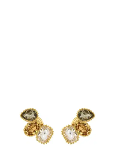 Oscar de la Renta Crystal Climber Earrings | Thumbnail 3