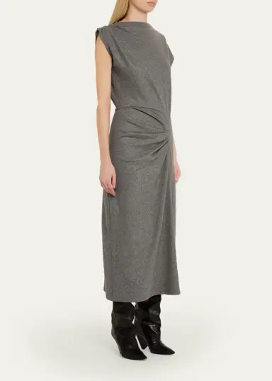 Etoile Isabel Marant Naerys Asymmetric Knit Midi Dress | Thumbnail 4