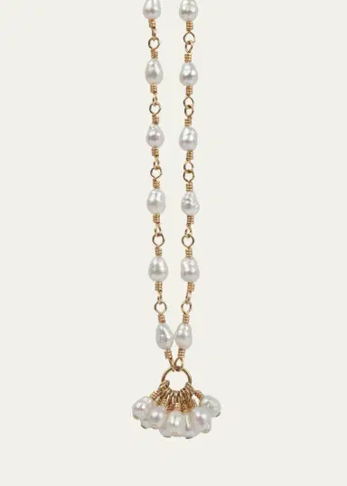 Presley Oldham White Cluster Necklace with Japanese Pearls | Thumbnail 2