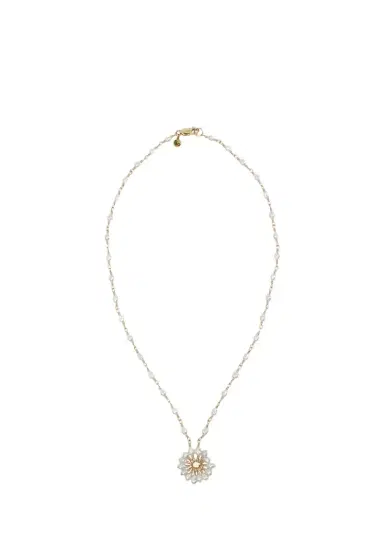 Presley Oldham White Cluster Necklace with Japanese Pearls | Thumbnail 1