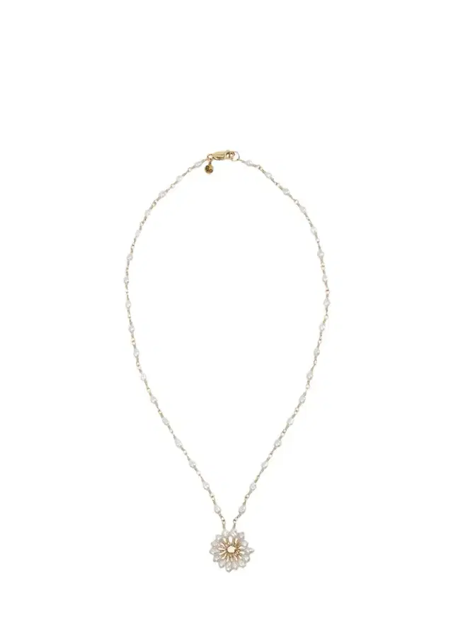 Presley Oldham White Cluster Necklace with Japanese Pearls