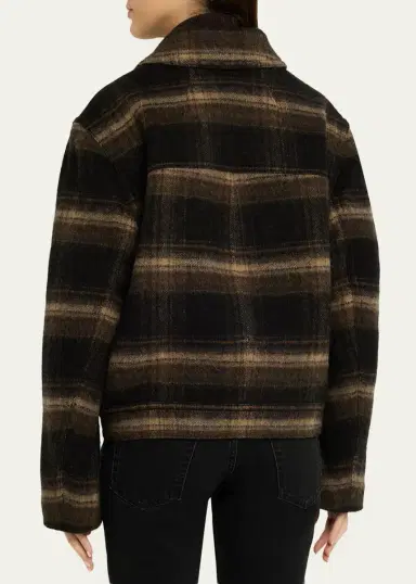 Etoile Isabel Marant Galeane Plaid Wool Crop Jacket | Thumbnail 3