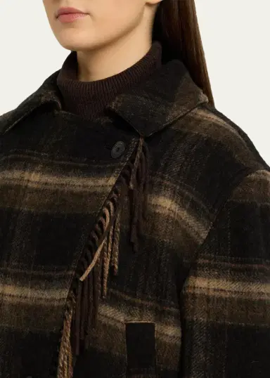Etoile Isabel Marant Galeane Plaid Wool Crop Jacket | Thumbnail 5