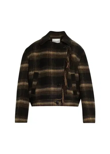 Etoile Isabel Marant Galeane Plaid Wool Crop Jacket | Thumbnail 1