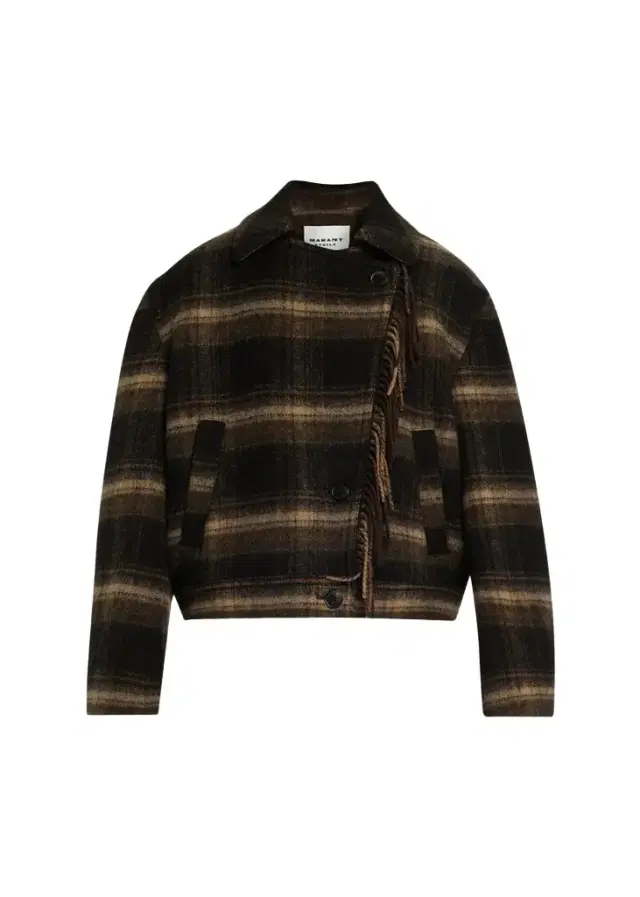 Etoile Isabel Marant Galeane Plaid Wool Crop Jacket