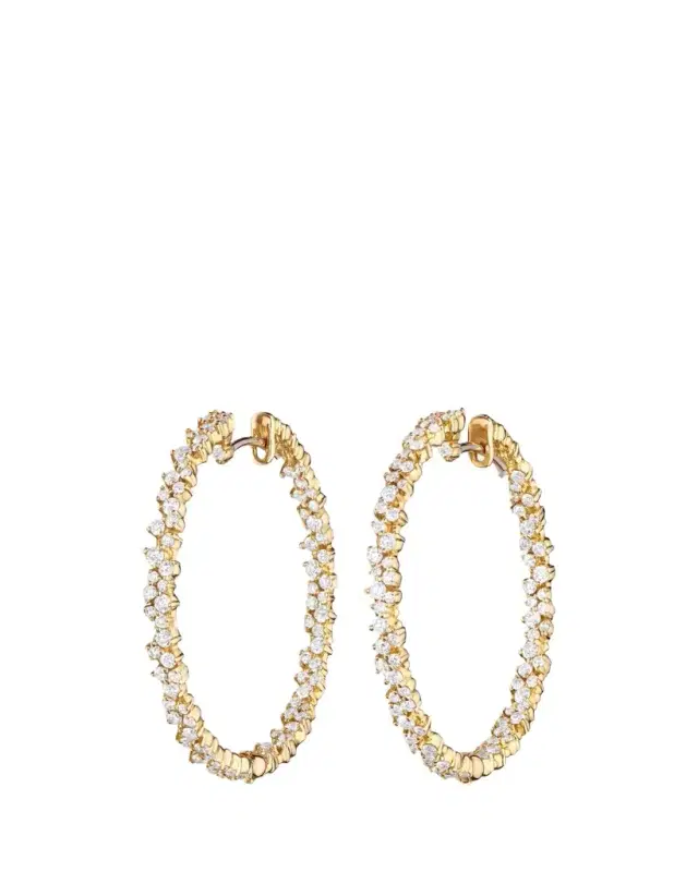 Paul Morelli 18K Yellow Gold Diamond Confetti Hoop Earrings, Medium