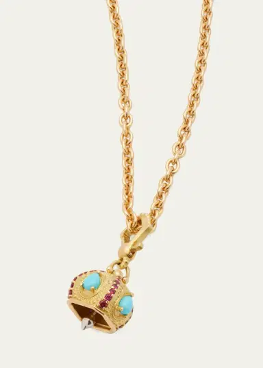 Paul Morelli Turquoise and Ruby Raja Bell Charm | Thumbnail 3