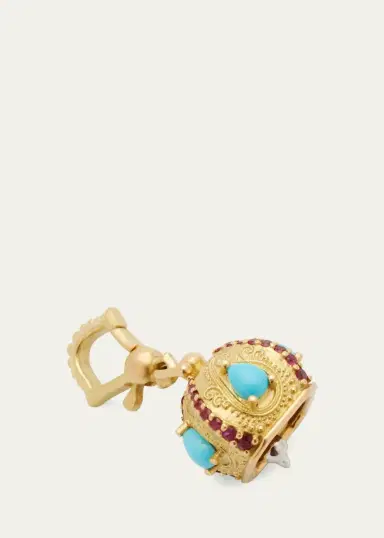 Paul Morelli Turquoise and Ruby Raja Bell Charm | Thumbnail 4