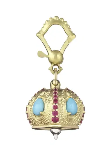 Paul Morelli Turquoise and Ruby Raja Bell Charm | Thumbnail 1