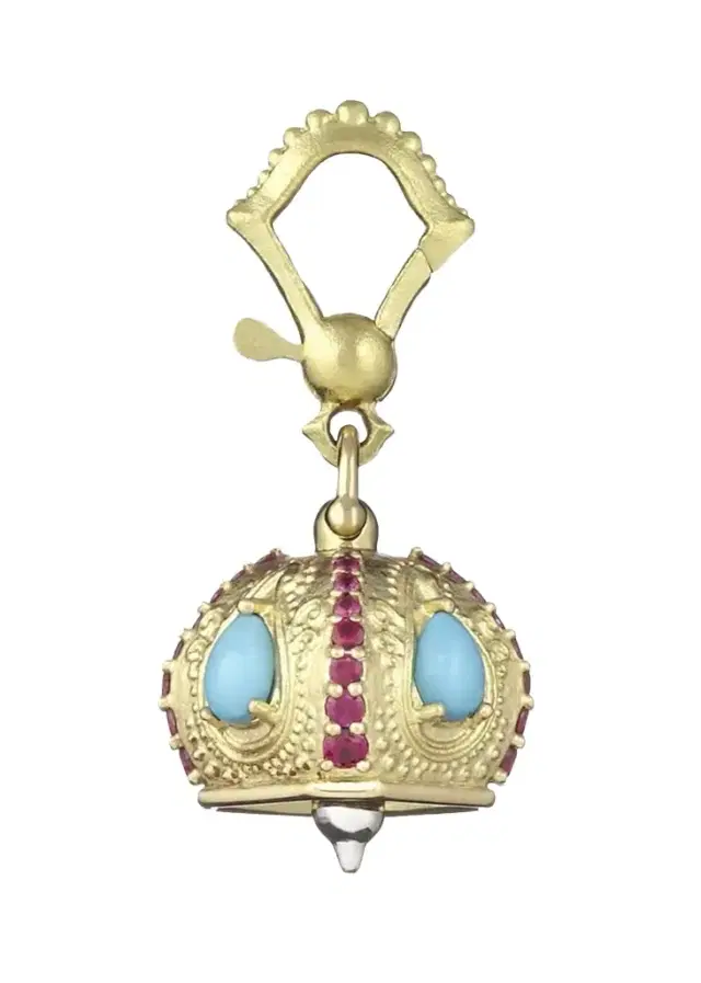 Paul Morelli Turquoise and Ruby Raja Bell Charm