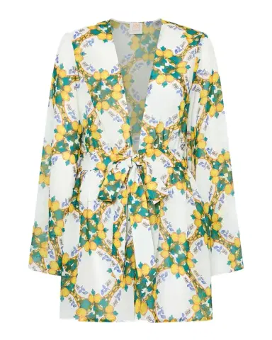 Milly Jessie Lemon Tile Mini Coverup | Thumbnail 1