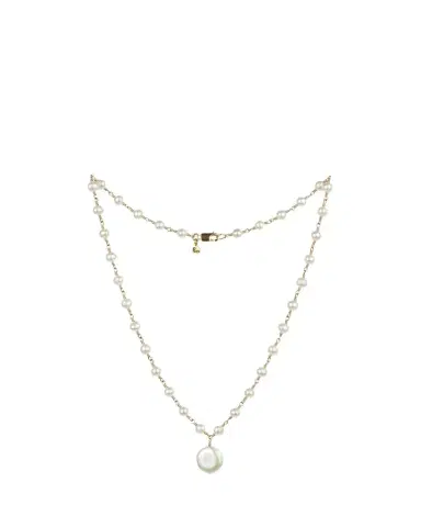 Presley Oldham Magnolia Necklace with White Pearls | Thumbnail 1 Presley Oldham Magnolia Necklace with White Pearls | Thumbnail 1