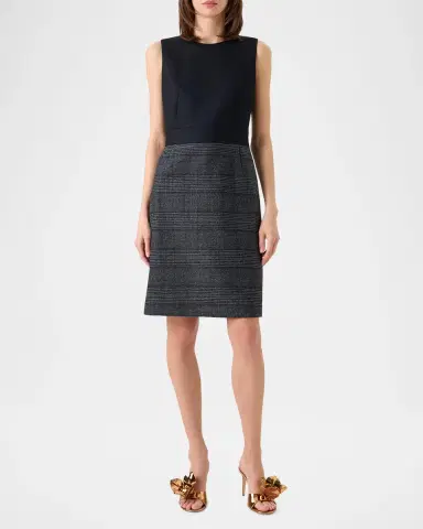 Akris Prince Of Whales Wool Double-Face Sleeveless Dress | Thumbnail 2 Akris Prince Of Whales Wool Double-Face Sleeveless Dress | Thumbnail 2