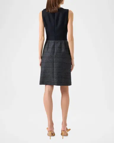 Akris Prince Of Whales Wool Double-Face Sleeveless Dress | Thumbnail 3 Akris Prince Of Whales Wool Double-Face Sleeveless Dress | Thumbnail 3