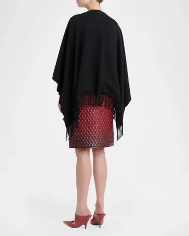 Ferragamo Floral Reversible Cashmere and Silk Cape | Thumbnail 3