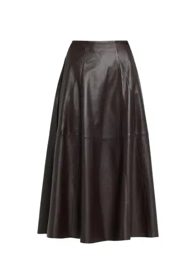 ARMA Eleni Leather A-Line Midi Skirt | Thumbnail 1