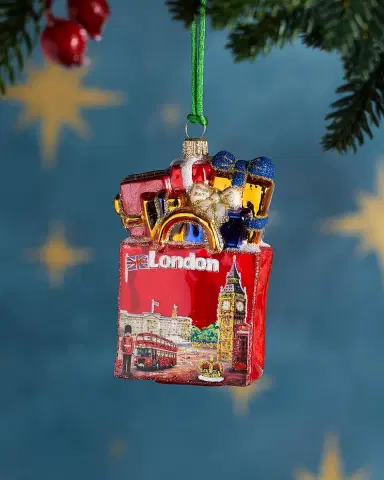 Exclusive London Cityscape Shopping Bag Christmas Ornament | Thumbnail 1