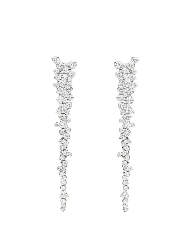 Paul Morelli 18K White Gold Confetti Diamond Drop Earrings