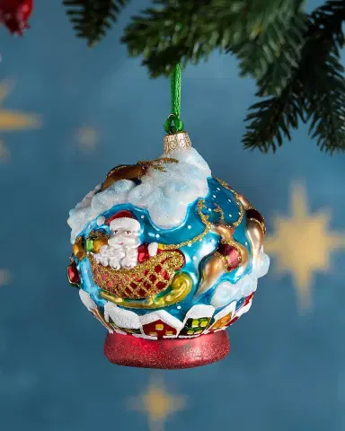 Exclusive Snowglobe with Santa Christmas Ornament | Thumbnail 1