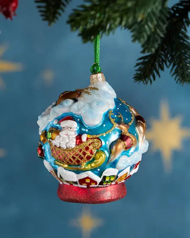 Exclusive Snowglobe with Santa Christmas Ornament
